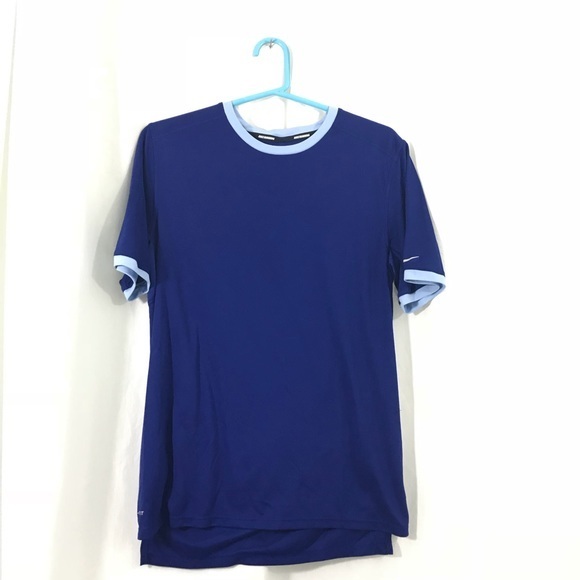 Men's Blue Nike Dri Fit Running Shirt M - Picture 1 of 5